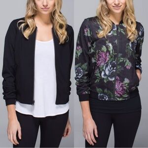 LULULEMON Party Bomb Jacket Garden Party Smooth Silver Black Reversible SZ Small